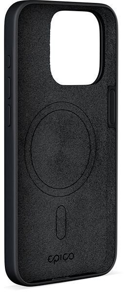 Telefon tok Epico Mag+ iPhone 15 Pro MagSafe fekete szilikon tok ...