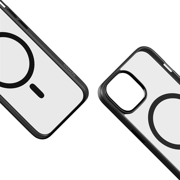 Telefon tok Epico Mag+ Hero iPhone 15 MagSafe átlátszó fekete tok ...