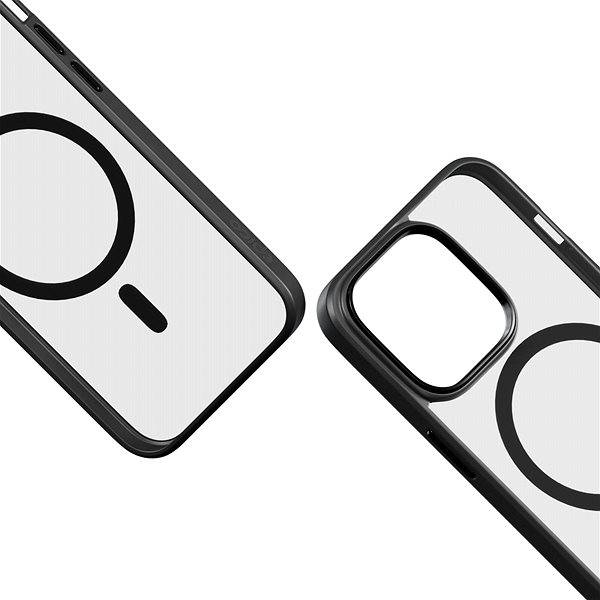 Telefon tok Epico Mag+ Hero iPhone 15 Pro MagSafe átlátszó fekete tok ...