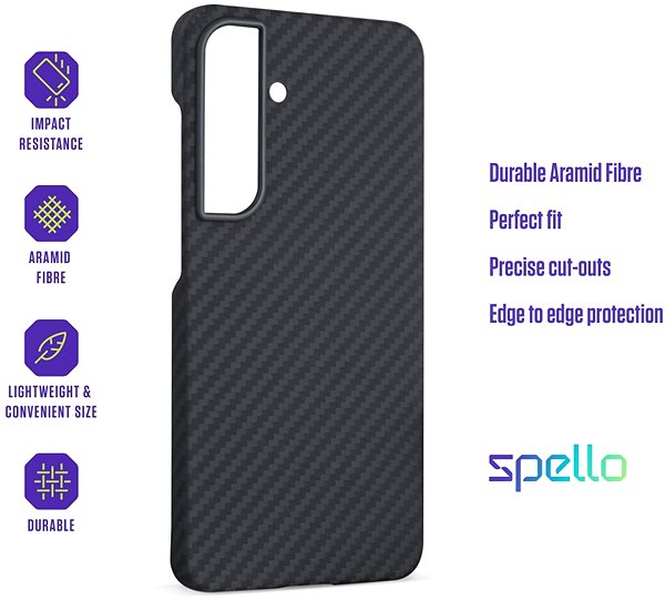 Telefon tok Spello by Epico Carbon+ tok Samsung Galaxy S24 5G - fekete ...
