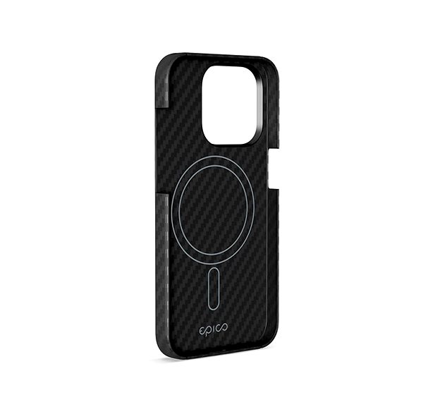 Handyhülle Epico Mag+ Carbon Cover für iPhone 15 Pro mit MagSafe-Unterstützung – Schwarz ...