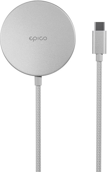 MagSafe bezdrôtová nabíjačka Epico Qi2 Mag+ bezdrôtová nabíjačka s integrovaným káblom – strieborná ...