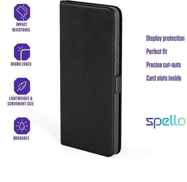 Mobiltelefon tok Spello by Epico Samsung Galaxy S23 5G - fekete flip tok ...
