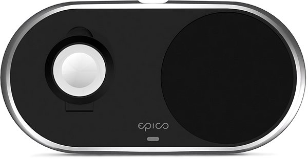 Bezdrôtová nabíjačka Epico bezdrôtová kovová nabíjačka pre Apple Watch a iPhone s adaptérom v balení - čierna ...