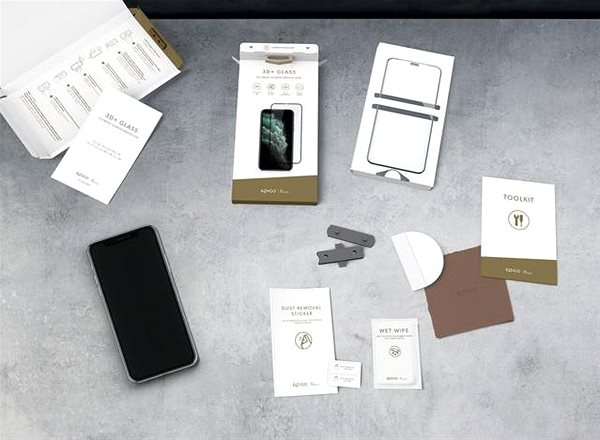 Üvegfólia Epico Glass OnePlus 9 Pro 3D+ üvegfólia - fekete Csomag tartalma
