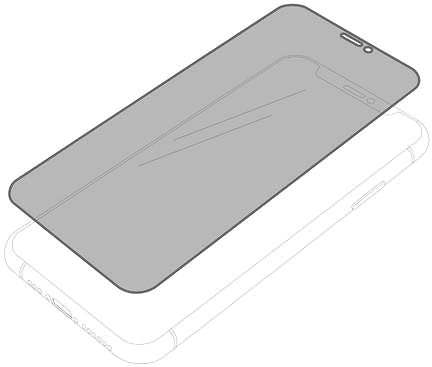 Üvegfólia Epico Edge To Edge Privacy Glass IM iPhone 12/ 12 Pro üvegfólia - fekete Képernyő