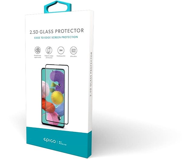 Üvegfólia Epico 2.5D Glass Vivo Y76 5G - fekete Csomagolás/doboz