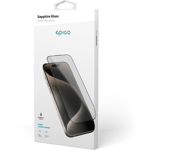 Glass Screen Protector Epico Sapphire Edge to Edge protective glass iPhone 15 Pro ...