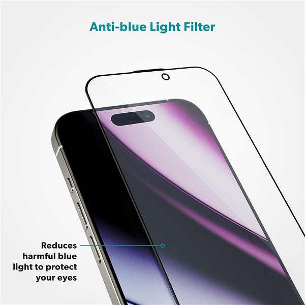 Glass Screen Protector Epico AntiBlue 3D protective glass with installation frame iPhone 16 Pro Max ...