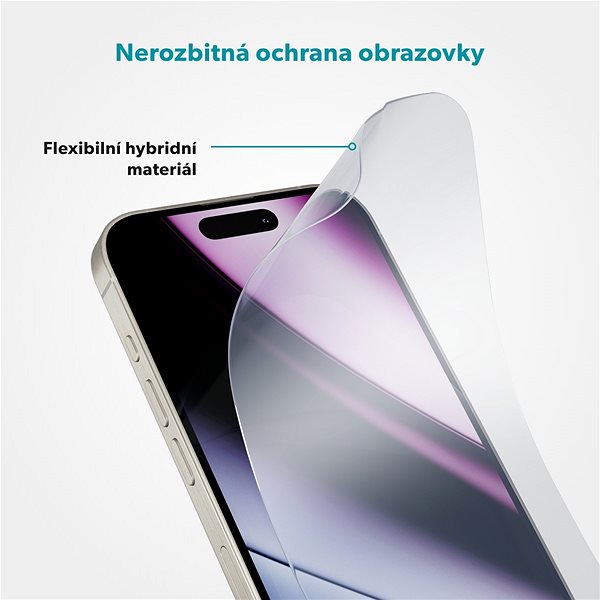 Glass Screen Protector Epoico hybrid glass FlexibleGlass iPhone 15/16 - with applicator ...