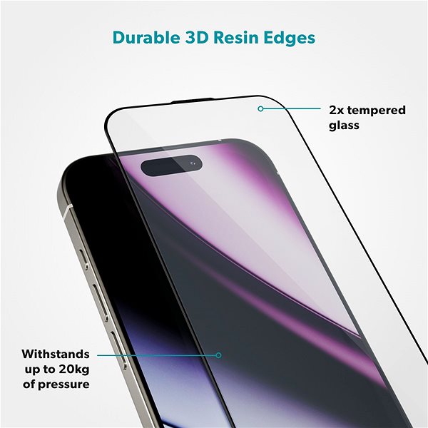 Glass Screen Protector Epico Hero 3D protective glass iPhone 15 Plus/16 Plus ...