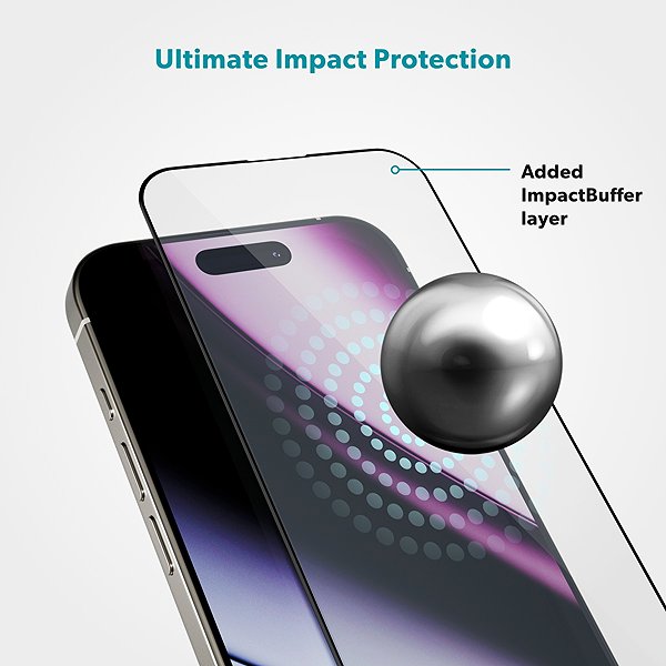 Glass Screen Protector Epico ImpactBuffer 3D protective glass iPhone 16 Pro Max ...