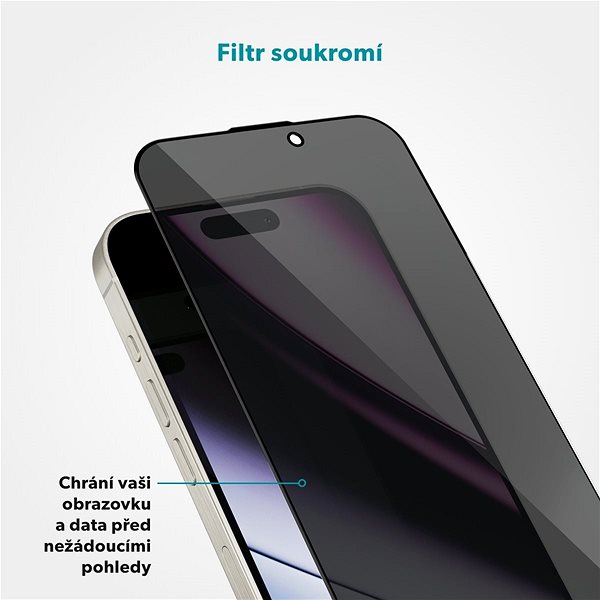 Glass Screen Protector Epico Privacy 3D protective glass iPhone 16 Pro Max ...