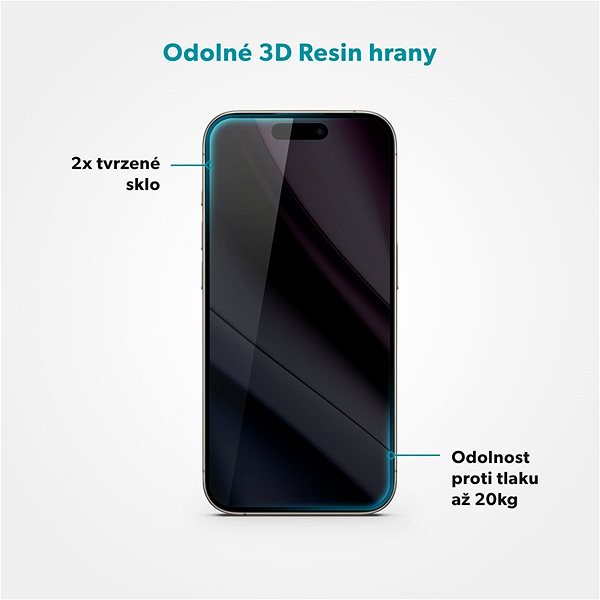 Glass Screen Protector Epico Privacy 3D protective glass iPhone 16 Pro Max ...