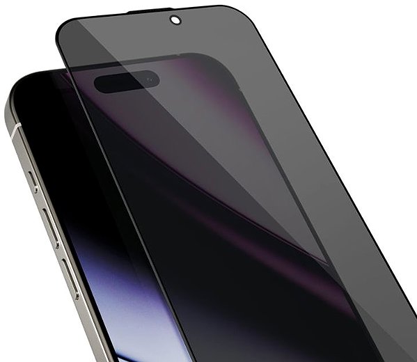 Glass Screen Protector Epico Privacy 3D protective glass with installation frame for iPhone 16 Pro ...