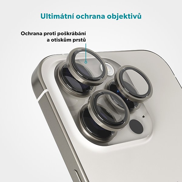 Glass Screen Protector Epico aluminium protective glass for iPhone 16 Pro/16 Pro Max - natural titanium ...
