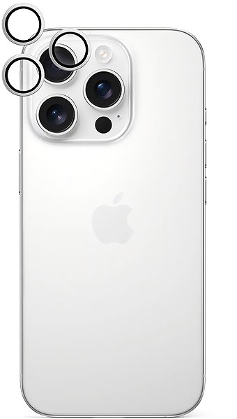 Glass Screen Protector Epico aluminium protective glass for iPhone 16 Pro/16 Pro Max - white titanium ...