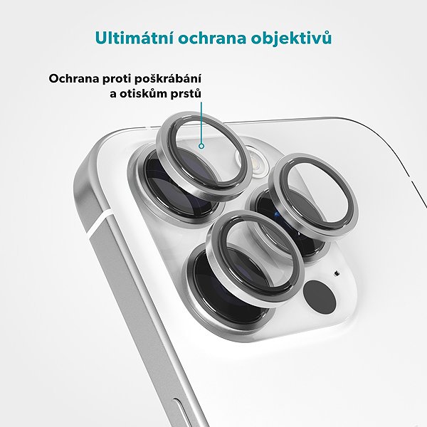 Glass Screen Protector Epico aluminium protective glass for iPhone 16 Pro/16 Pro Max - white titanium ...