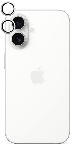 Glass Screen Protector Epico aluminium protective glass for iPhone 16/16 Plus - white ...