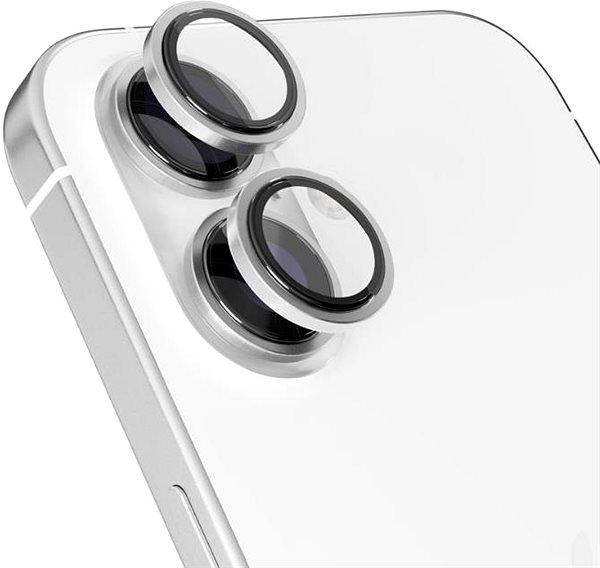 Glass Screen Protector Epico aluminium protective glass for iPhone 16/16 Plus - white ...