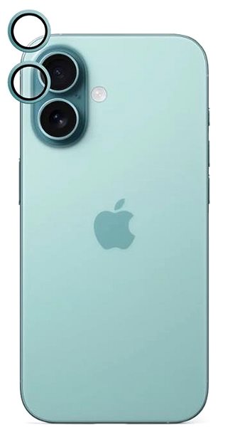 Glass Screen Protector Epico aluminium protective glass for iPhone 16/16 Plus - blue-green ...