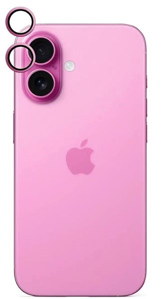Glass Screen Protector Epico aluminium protective glass for iPhone 16/16 Plus - pink ...