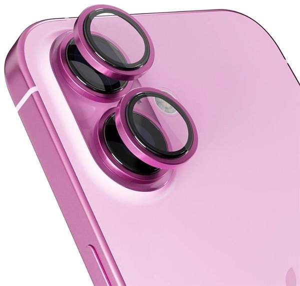 Glass Screen Protector Epico aluminium protective glass for iPhone 16/16 Plus - pink ...