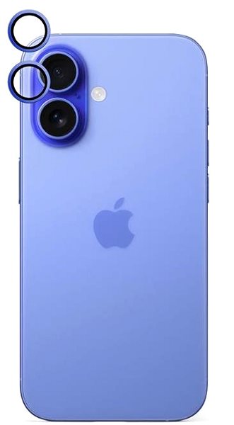 Glass Screen Protector Epico aluminium protective glass for iPhone 16/16 Plus - ultramarine ...