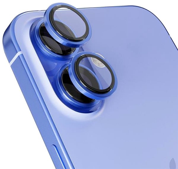 Glass Screen Protector Epico aluminium protective glass for iPhone 16/16 Plus - ultramarine ...