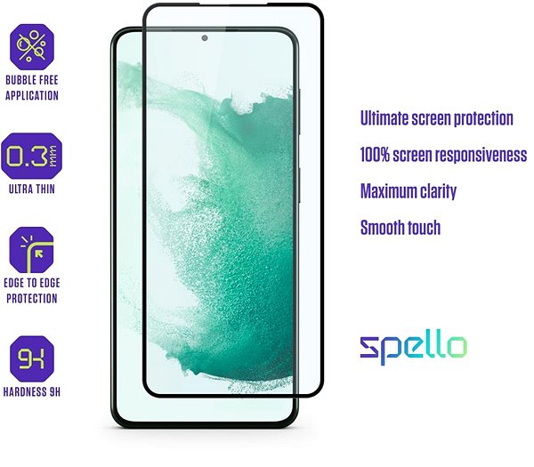 Ochranné sklo Spello by Epico 2.5D ochranné sklo Huawei nova Y61 4G ...