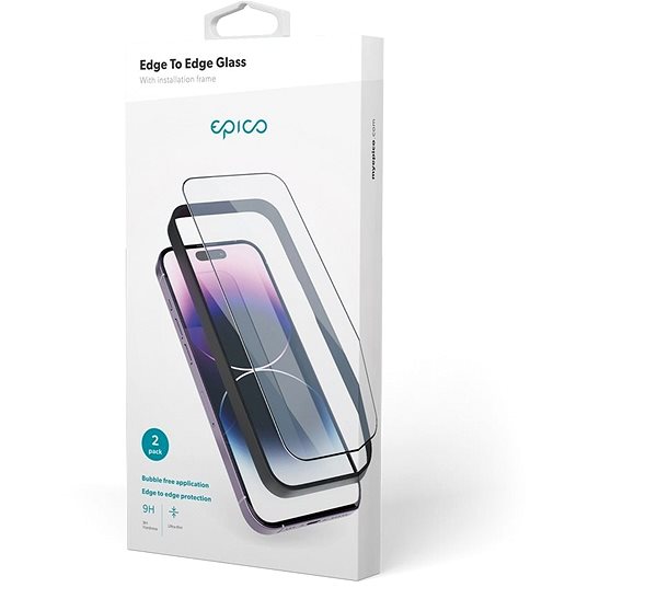 Glass Screen Protector Epico Edge To Edge protective glass for iPhone 14 Pro - 2pcs
with installation frame ...