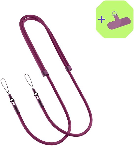 Telefon nyakpánt Spello Rope Crossbody Strap - bordó ...