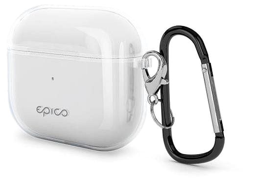 Headphone Case Epico TPU Transparent Cover Airpods 3, White Transparent Lateral view