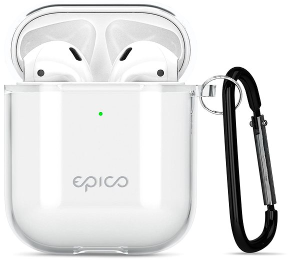 Puzdro na slúchadlá Epico Transparent Cover Airpods 1/2 – biele transparentné Vlastnosti/technológia