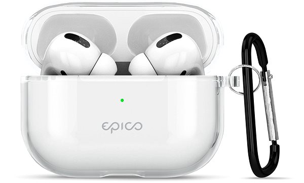 Puzdro na slúchadlá Epico Transparent Cover pro Airpods Pro – biele transparentné Vlastnosti/technológia