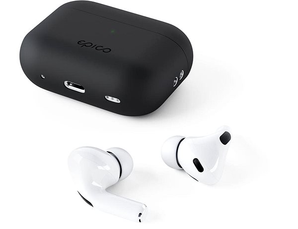 Headphone Case Epico Silicone Case for Airpods Pro 2 - Black Lateral view