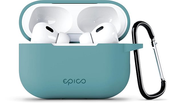 Kopfhörer-Hülle Epico Silikoncover für Airpods Pro 2 mit Karabiner - grün ...