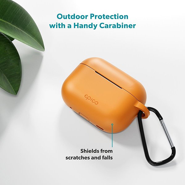 Headphone Case Epico silicone case with carabiner AirPods Pro 3 - orange ...