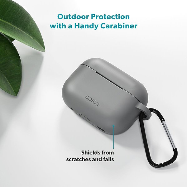 Headphone Case Epico silicone case with carabiner AirPods Pro 3 - grey ...