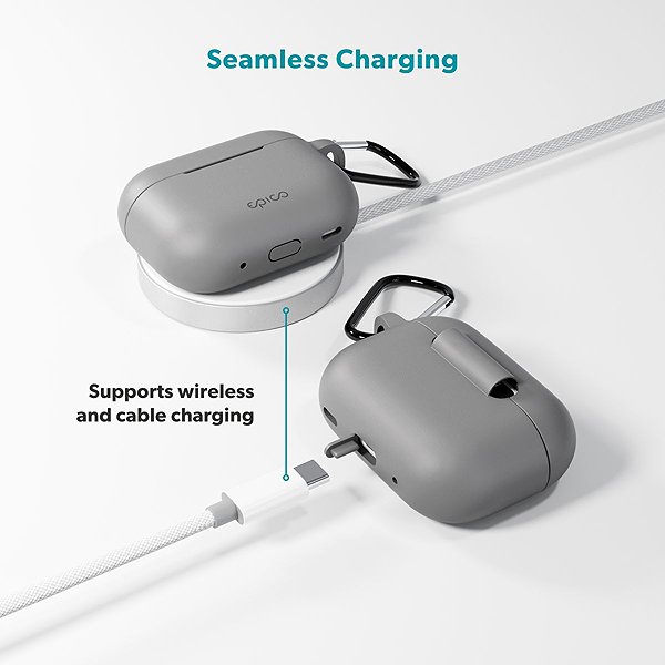 Headphone Case Epico silicone case with carabiner AirPods Pro 3 - grey ...