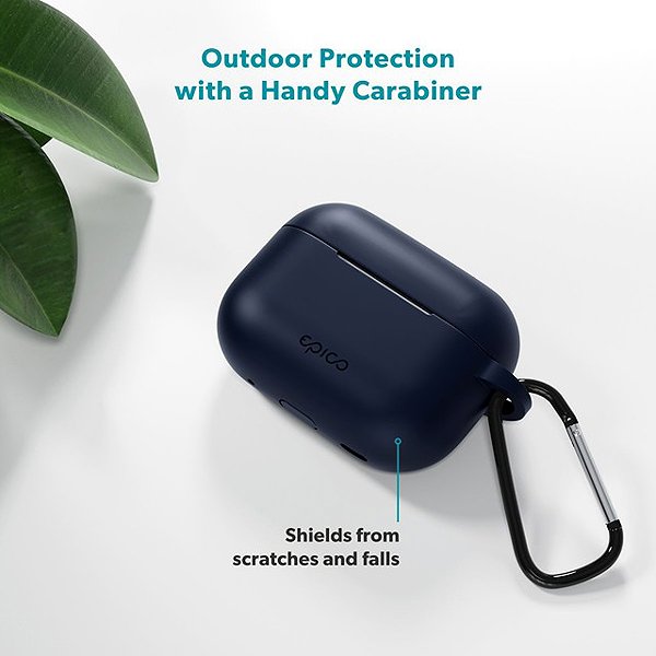 Headphone Case Epico silicone case with carabiner AirPods Pro 3 - dark blue ...
