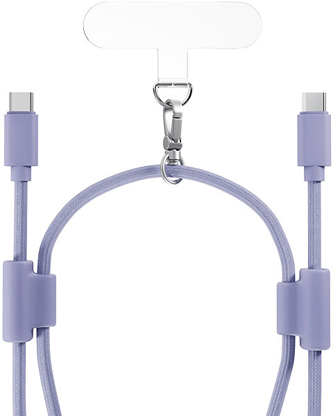 Stromkabel Epico Handy-Schlüsselband mit USB-C auf USB-C Kabel - lila ...