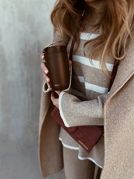 Thermal Mug EQUA Cup Brown gold strap ...