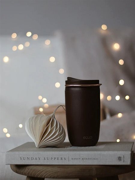 Thermal Mug EQUA Cup Brown gold strap ...