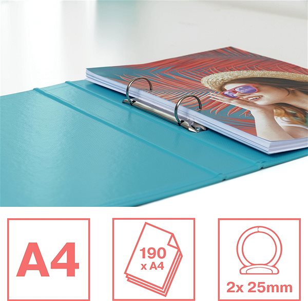 Ordner ESSELTE Color´Breeze Ringbuch, 2-Rund-Ring, A4 25 mm - blau Mermale/Technologie