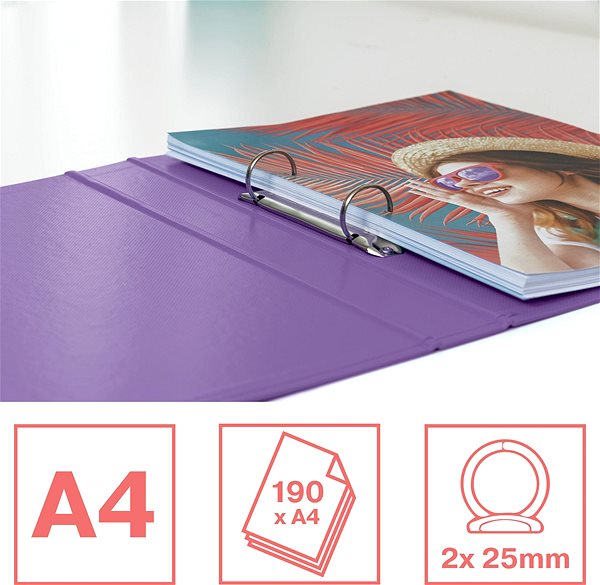 Ordner ESSELTE Colour Breeze A4 2-Rund-Ring 25 mm, Lavendel Mermale/Technologie