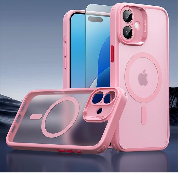 Handyhülle ESR Classic Pro Case (HaloLock) Set, Compatible with iPhone 16, Frosted Frosted Pink ...