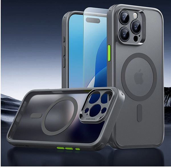 Handyhülle ESR Classic Pro Case (HaloLock) Set, Kompatibel mit iPhone 16 Pro, Frosted Grey ...