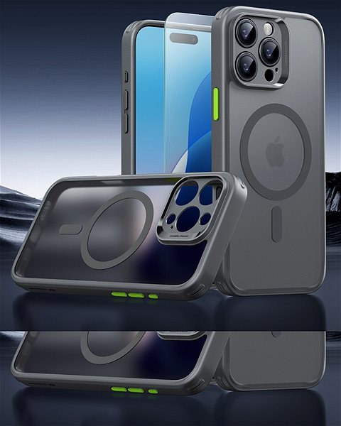 Handyhülle ESR Classic Pro Case (HaloLock) Set, Compatible with iPhone 16 Pro Max, Frosted Grey ...
