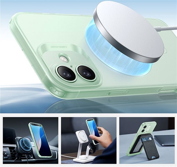 Handyhülle ESR Zero Clear Case (HaloLock), Kompatibel mit iPhone 16, Frosted Green ...